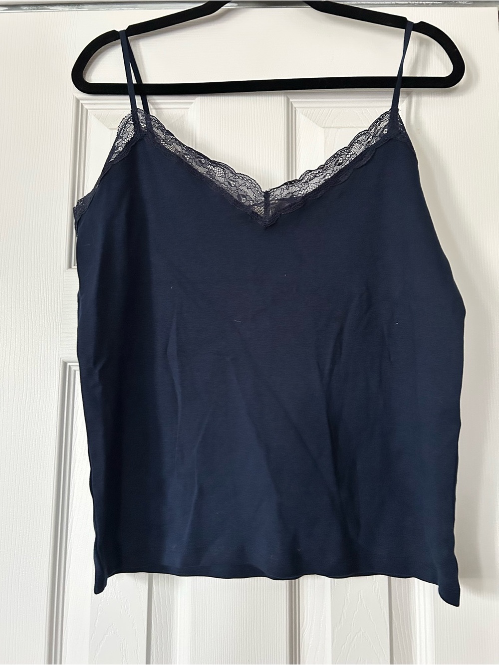 Loft Navy Lace-Trim Cami Tank Top - Women's